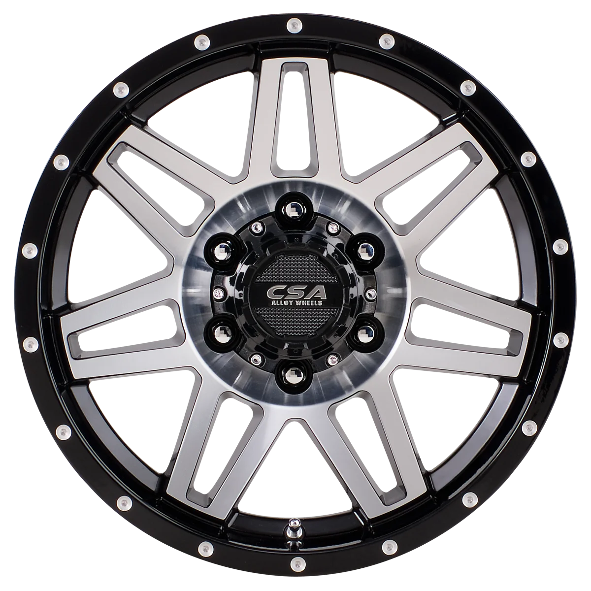 Renegade Gloss Black Machined Large Cap front view